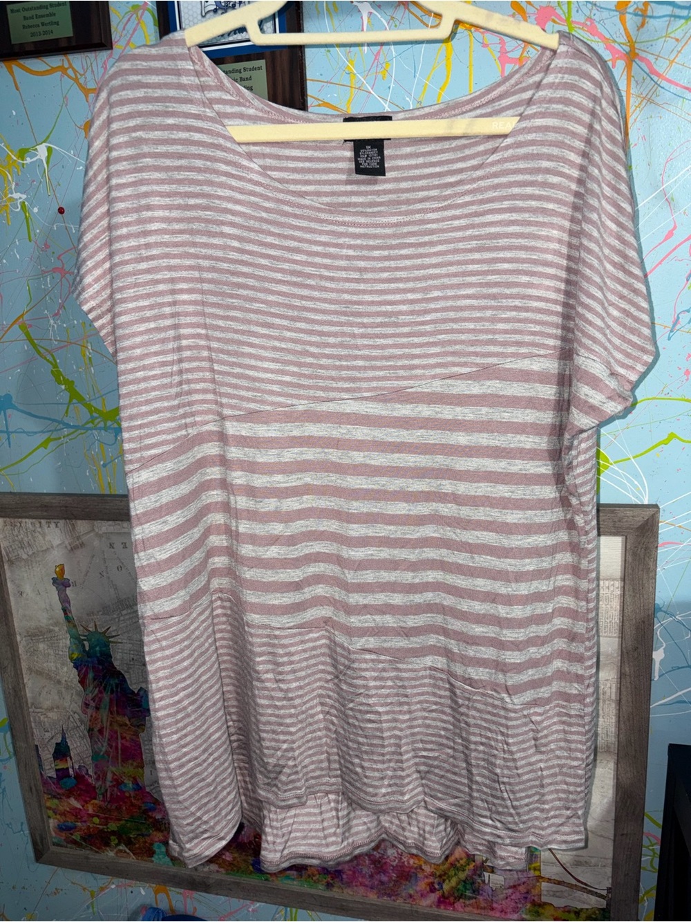 Striped Mauve and Cream Top